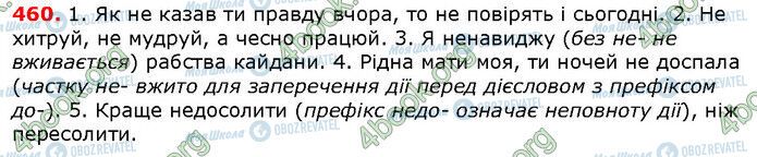 ГДЗ Українська мова 6 клас сторінка 460